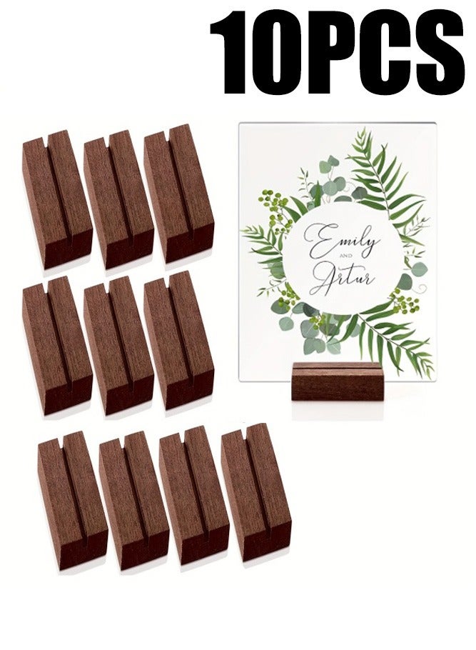 MAIDI 10pcs Wooden Place Card Holders, Manufactured Wood Table Number Stands for Ceremony, Birthday Party, Home Decor - General Fit for Halloween,Christmas Event & Party Supplies - Image 1